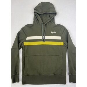 Rapha Mens Brevet Hoodie Size Small Green Reflective Stripe EUC